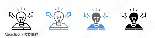 Business Growth Solution and Digital Strategy with Lightbulb Icon Vector Illustration Editable