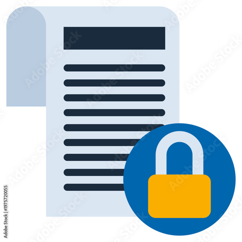 Locked File icon, Flat design style vector illustration.
