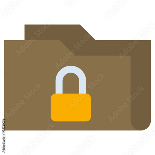 Secure Folder icon, Flat design style vector illustration.