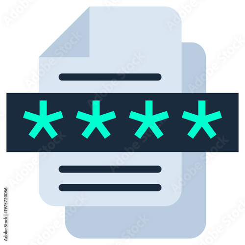 Encrypted Document icon, Flat design style vector illustration.
