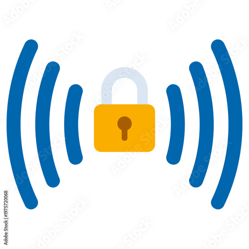 VPN Lock icon, Flat design style vector illustration.