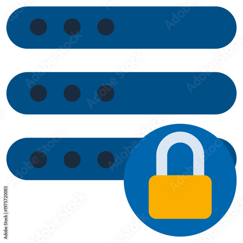Database Lock icon, Flat design style vector illustration.