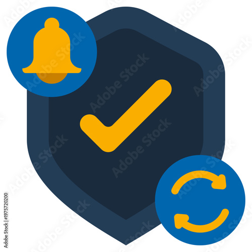 Security Update Notification icon, Flat design style vector illustration.