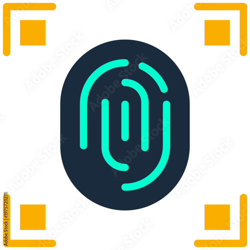 Fingerprint icon, Flat design style vector illustration.