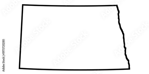 Tableau sur toile North Dakota state map. US state map. North Dakota outline symbol
