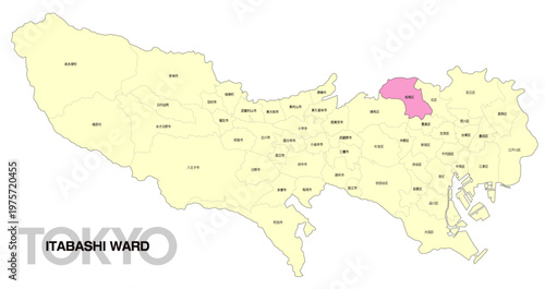 [日本地図] 東京都板橋区の市区町村名入り位置地図