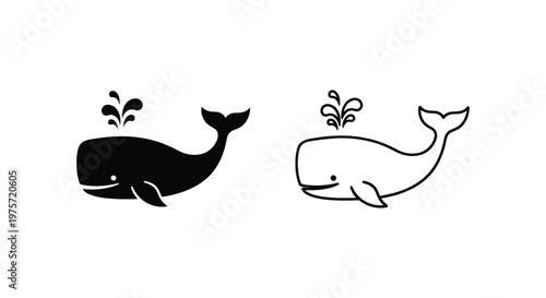 Whale Illustration Designs for Eco Branding Vector