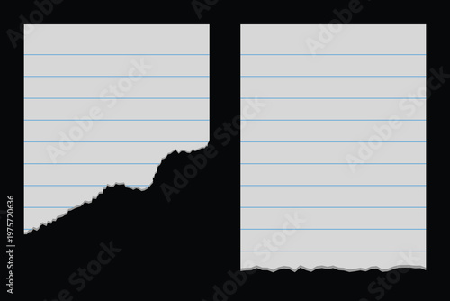 Torn blank notebook paper