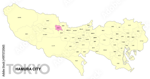 [日本地図] 東京都羽村市の市区町村名入り位置地図 