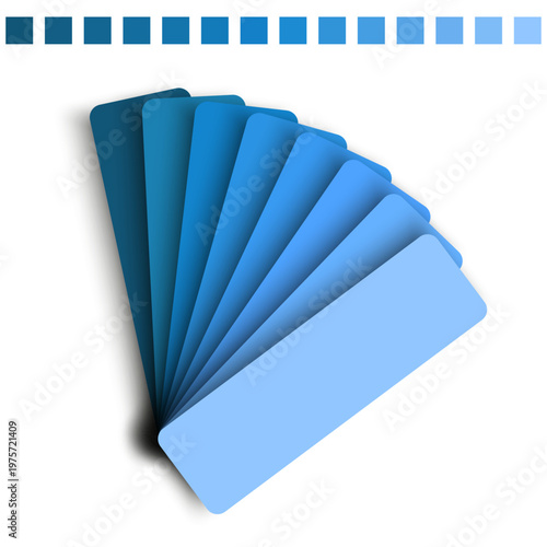 Blue palette set. Sky ocean Vector. Indigo color variety. Professional graphic tool. Manual vector only. No autotrace used.