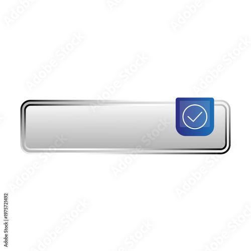 check mark icon. silver bar vector. circle status label. verify button tag symbol. manual vector only. no autotrace used.