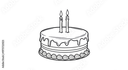 Birthday cake with three candles.