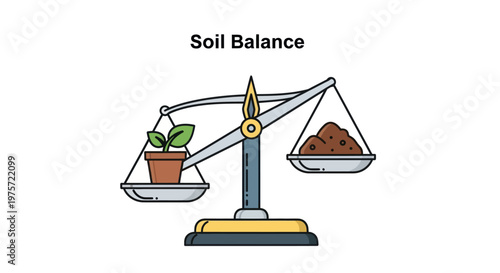 Soil Balance Scale with Plant.