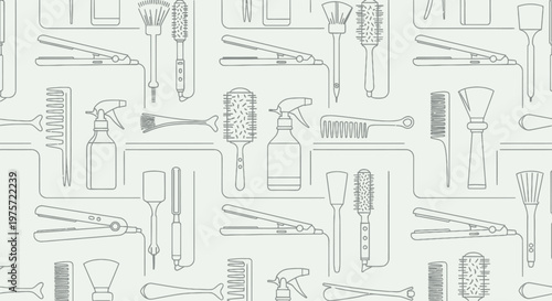 Collection of various hairdressing tools.