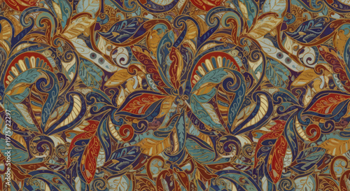 Obraz na plátně Vibrant colorful ornamental design pattern.