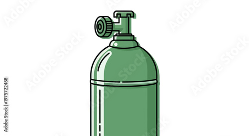 Green oxygen tank medical equipment.
