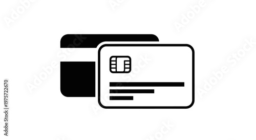 Black and white image of credit card with red cross symbol