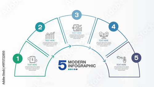 5 Step Business Workflow Infographic Design