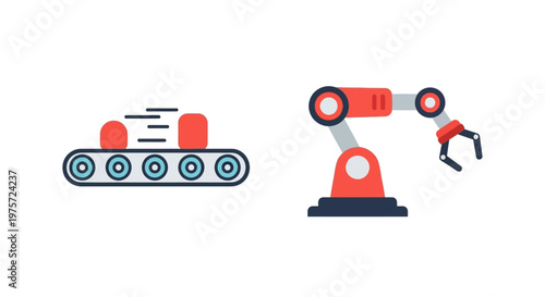 Robotic arm and tank robot.