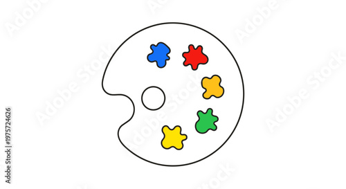 Colorful paint palette illustration on a white background design concept