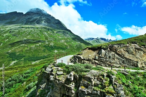 Austrian Alps - view on the path around the lake Silvrettasee