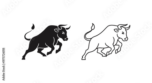 Bull Symbols Taurus Emblems for Branding  Astrology Vector