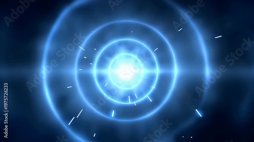 Cool Blue Arcane Flash Effect with Glowing Energy Pulse and Expanding Rings