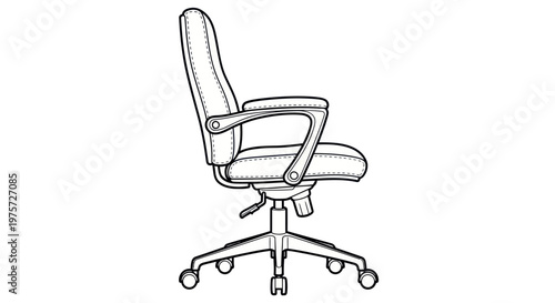 Office Chair with Armrests and Wheels.