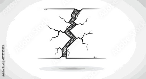 Hand Drawn Cracked Surface Vector Illustration