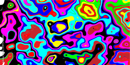 abstract contours and hypnotic fluid patterns vibrant psychedelic liquid waves flowing through a surreal neon dreamscape with dynamic