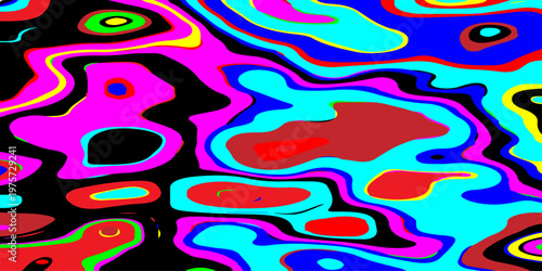 abstract contours and hypnotic fluid patterns vibrant psychedelic liquid waves flowing through a surreal neon dreamscape with dynamic