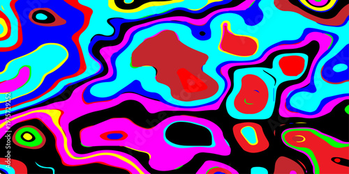 abstract contours and hypnotic fluid patterns vibrant psychedelic liquid waves flowing through a surreal neon dreamscape with dynamic