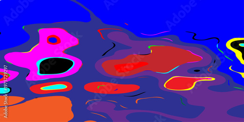 abstract contours and hypnotic fluid patterns vibrant psychedelic liquid waves flowing through a surreal neon dreamscape with dynamic