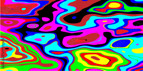 abstract contours and hypnotic fluid patterns vibrant psychedelic liquid waves flowing through a surreal neon dreamscape with dynamic