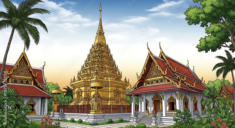 Obraz premium Thai Temple Landscape.
