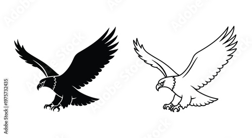 Eagle Symbol Design Powerful Bird of Prey Vector Art Vector