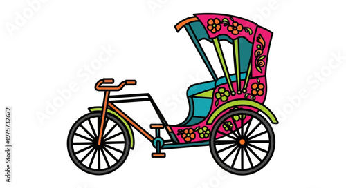 Rikshaw on white