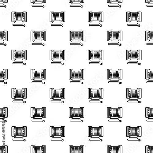 Electric heaters forming a seamless pattern, representing home comfort and heating