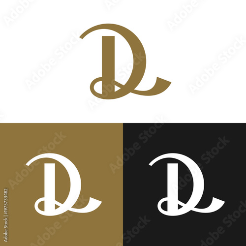 Classic initial D monogram logo for premium jewelry or hotel