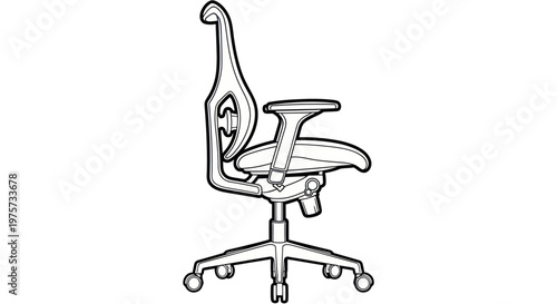 Ergonomic office chair with wheels.