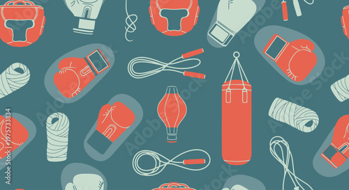 Boxing equipment and accessories closeup.