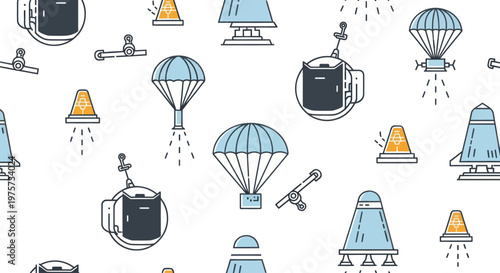 Vintage hot air balloons descending slowly.