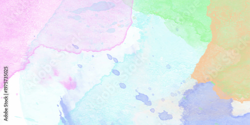 Abstract translucent multicolored watercolor background. Watercolor background. 3D illustration, 3D rendering. Colorful gradient ink colors wet effect illustrator.