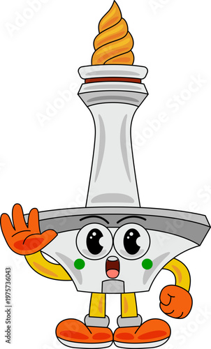 Monas Mascot Cartoon Vector Illustration