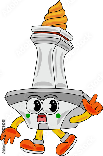 Monas Mascot Cartoon Vector Illustration