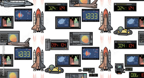 Space Shuttle Rocket Ship Launch.