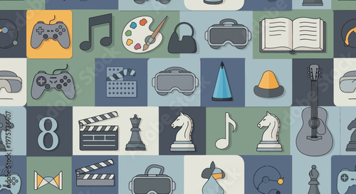 Collection of various media icons.