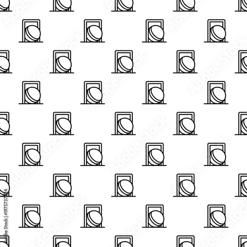 Croquet wickets with balls creating a repeating seamless pattern