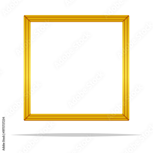 Empty square photo frame transparent vector isolated illustration