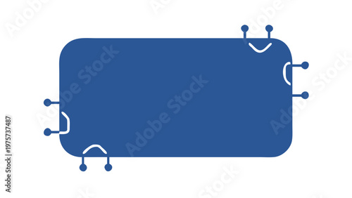 Blue Rounded Rectangle with Side Connection Ports